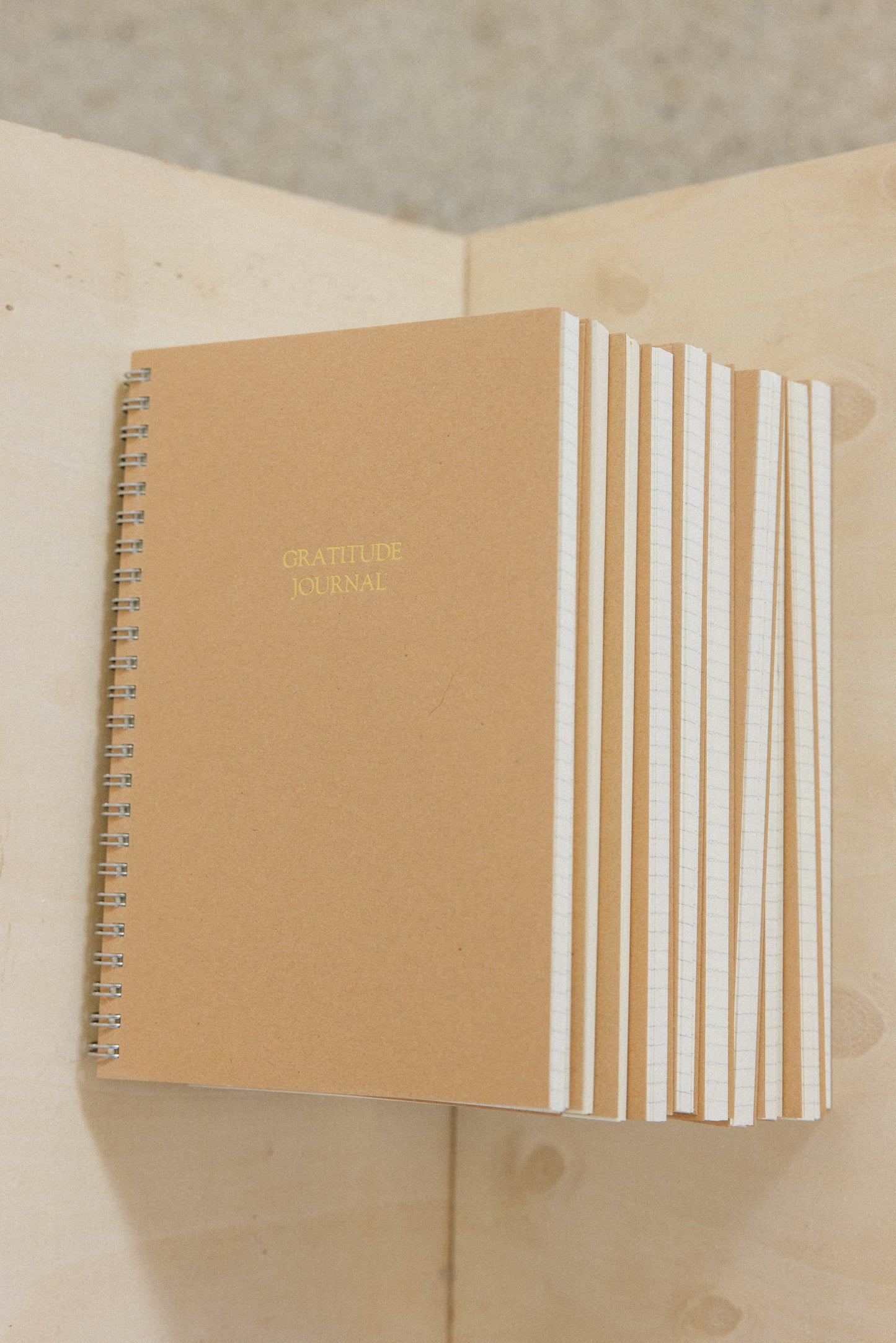 Custom Text Foil Embossed Large Kraft Spiral Notebook
