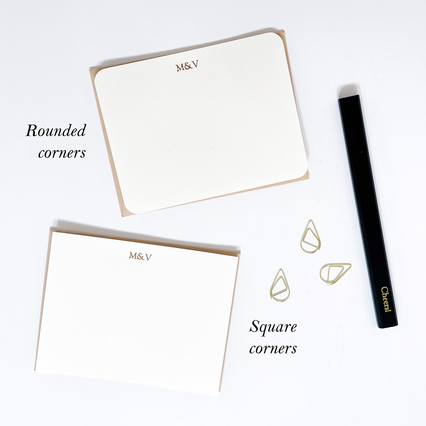 Customized Text Flat Notecards