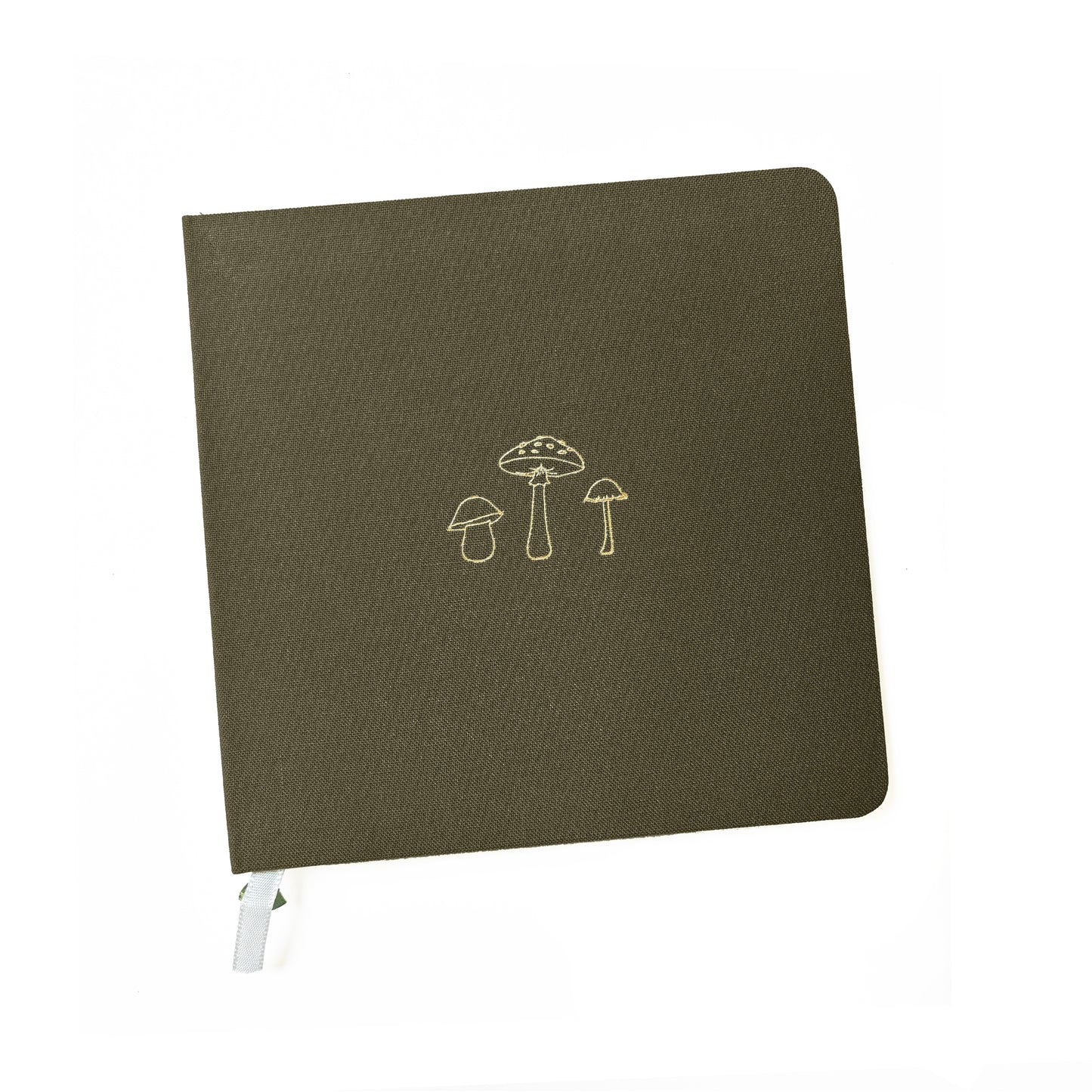 Mushroom Trio Foil Embossed Square Linen Notebook