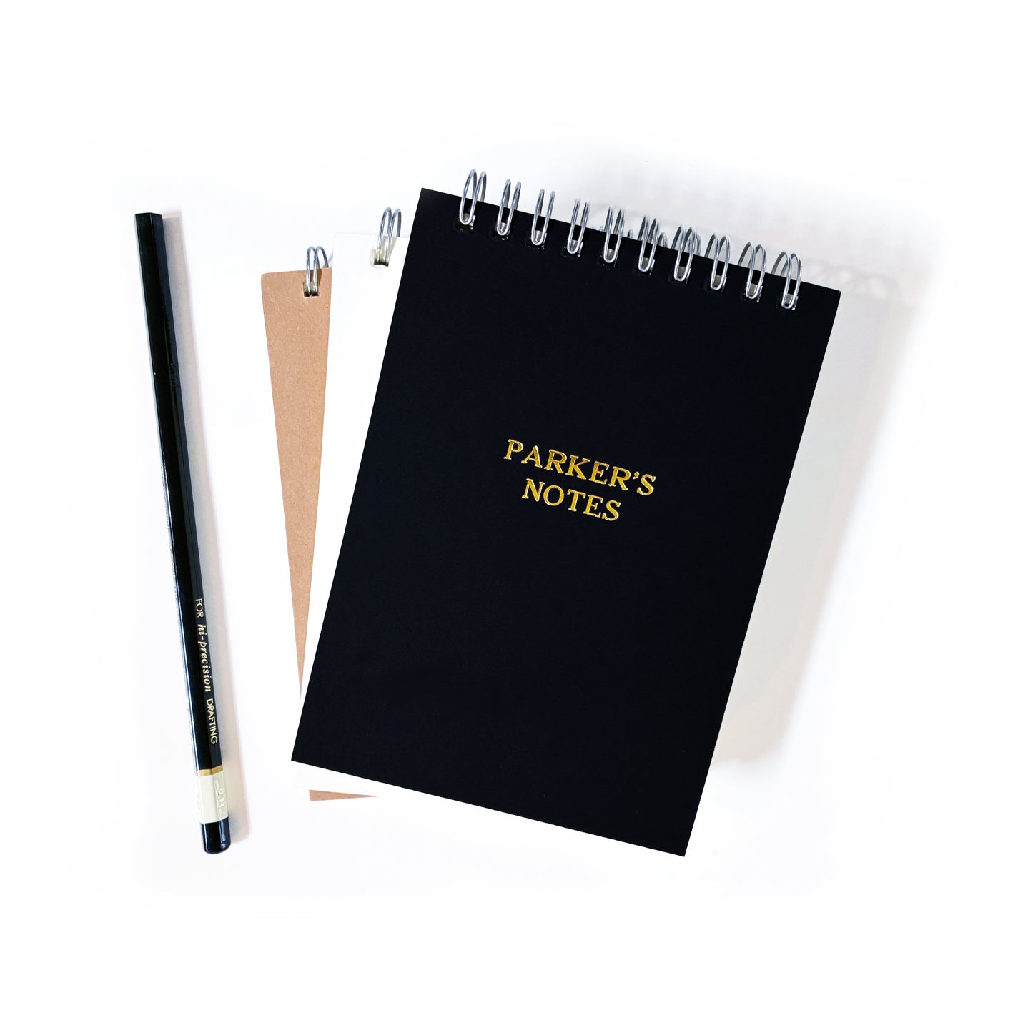 Custom Text Foil Embossed Medium Top Spiral Notebook