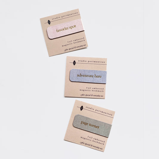 Book Lover Magnetic Bookmark Set - Foil Embossed - Studio Portmanteau