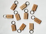 Foil Embossed Custom Text Beech Wood Keychain - Studio Portmanteau