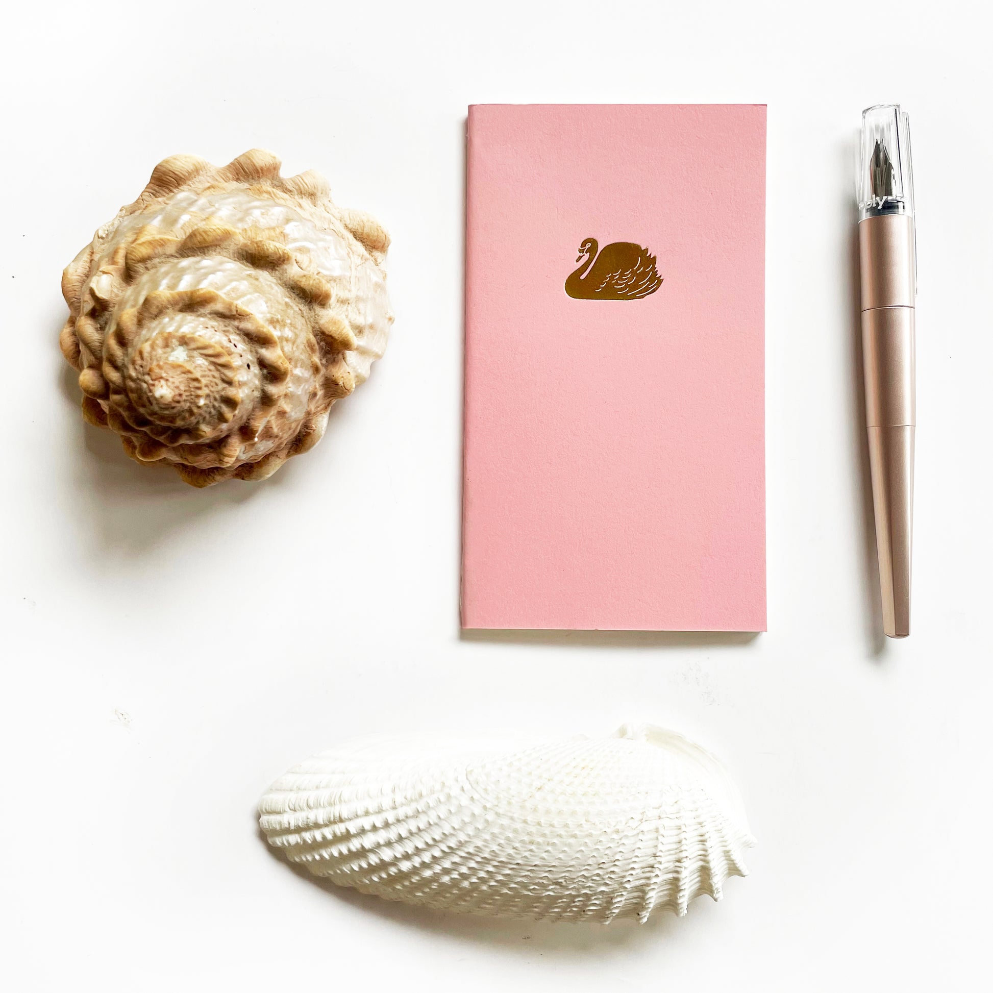 Foil Embossed Swan Menagerie Mini Saddle Stitch Notebook - Studio Portmanteau