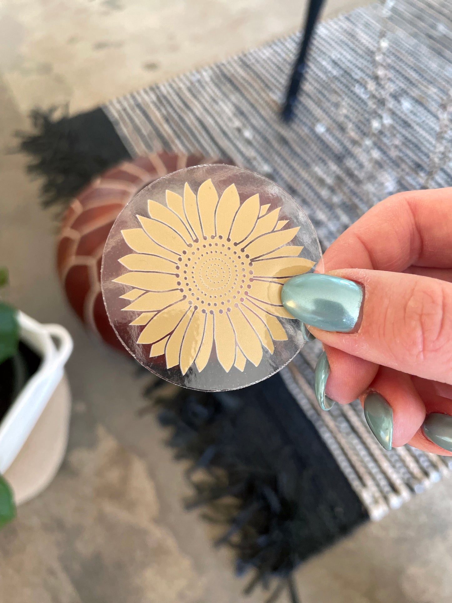 Transparent Sunflower Menagerie Vinyl Sticker - Studio Portmanteau