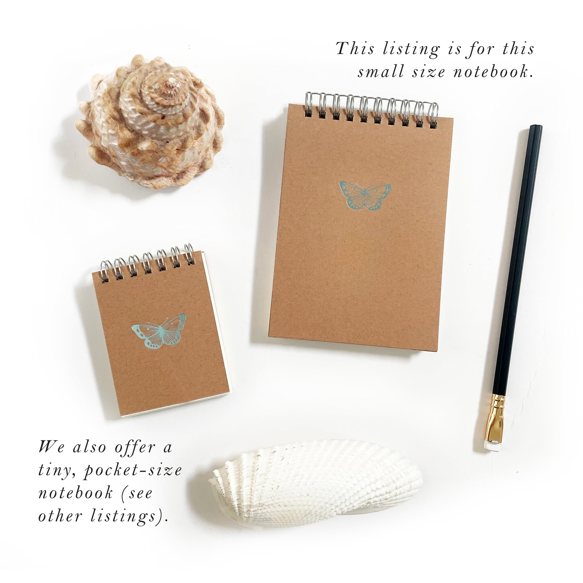 Foil Embossed Butterfly Small Top Spiral Notebook - Studio Portmanteau