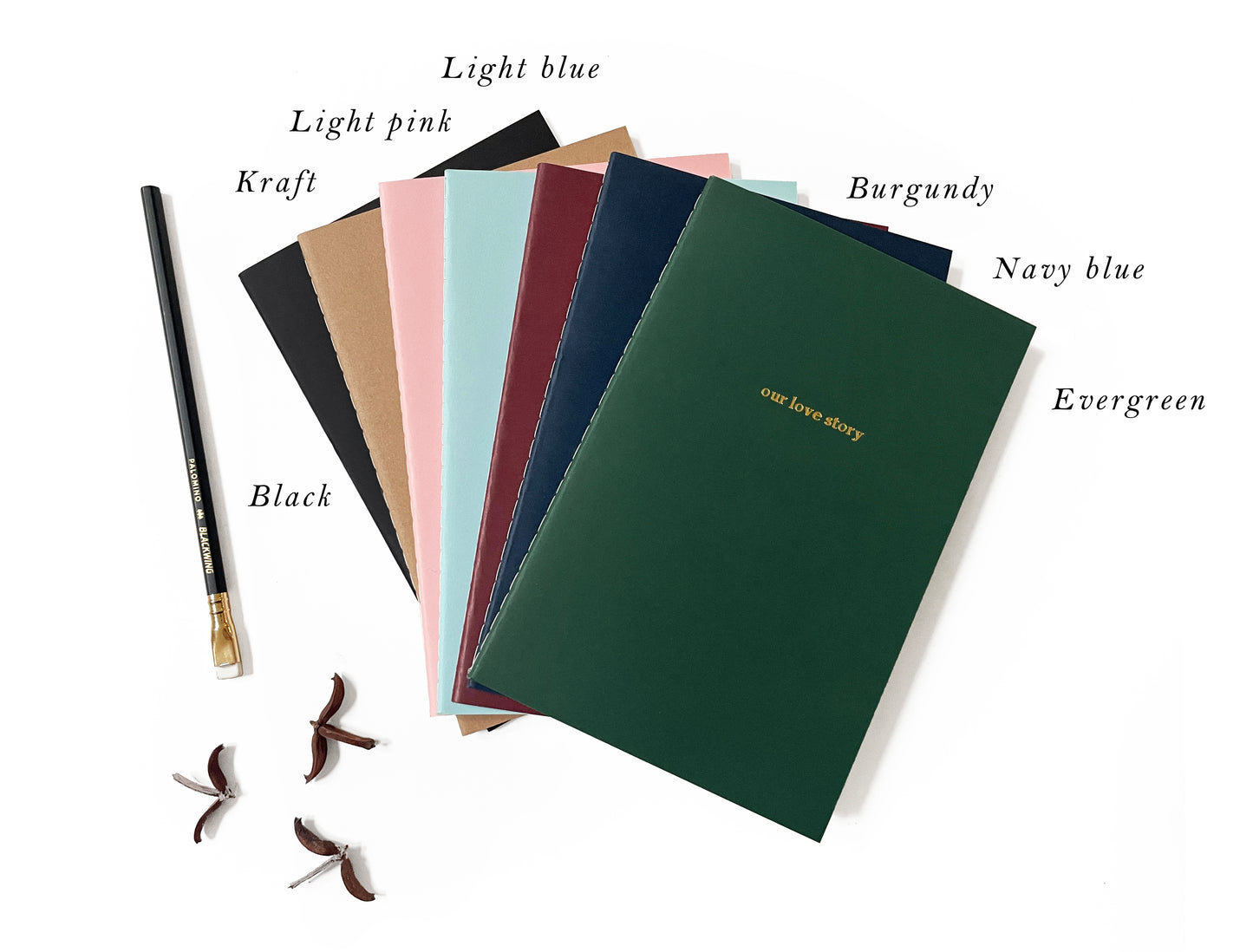 Custom Text Foil Embossed Large Saddle Stitch Notebook - Studio Portmanteau