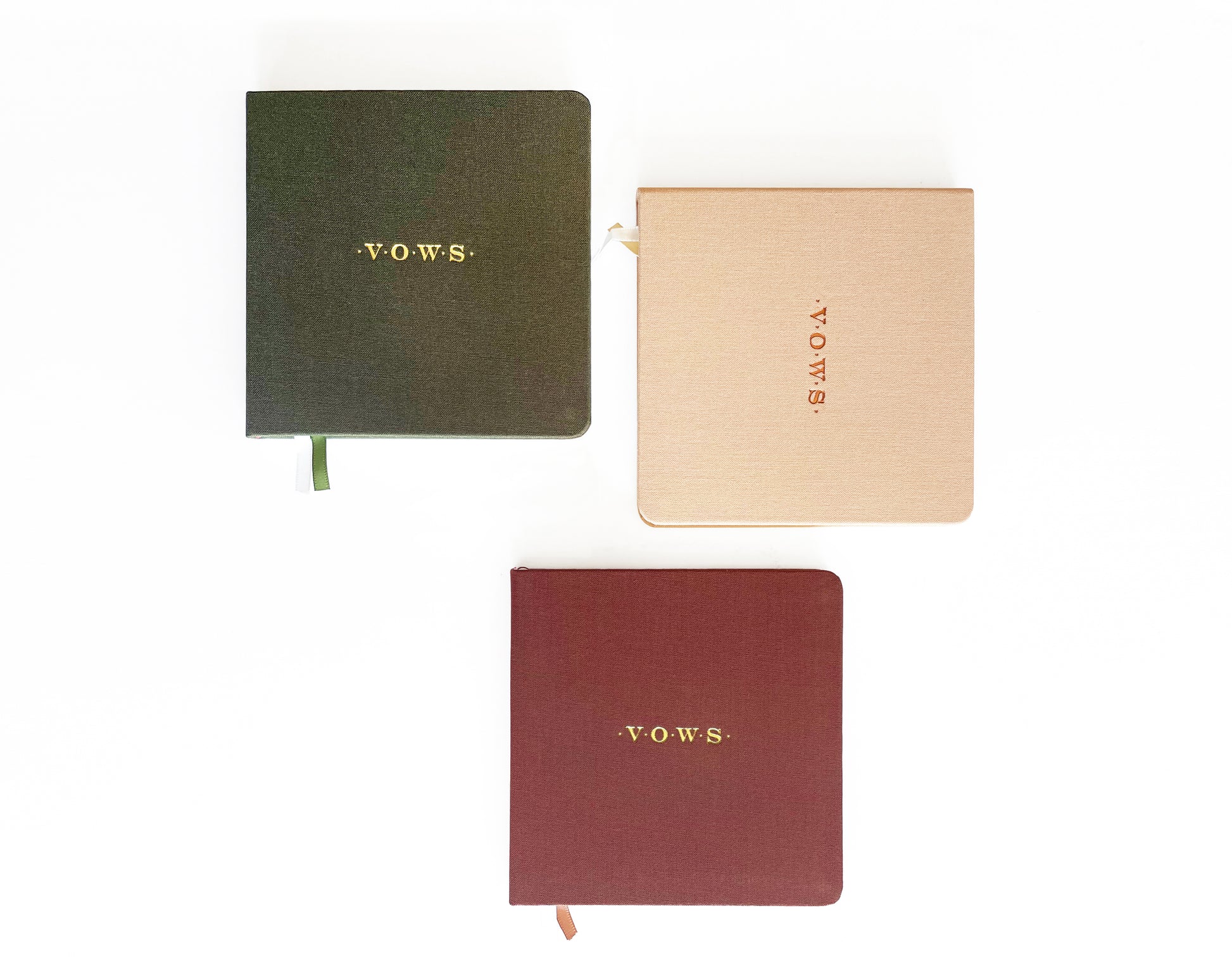 Wedding Vows Foil Embossed Square Linen Notebook - Studio Portmanteau