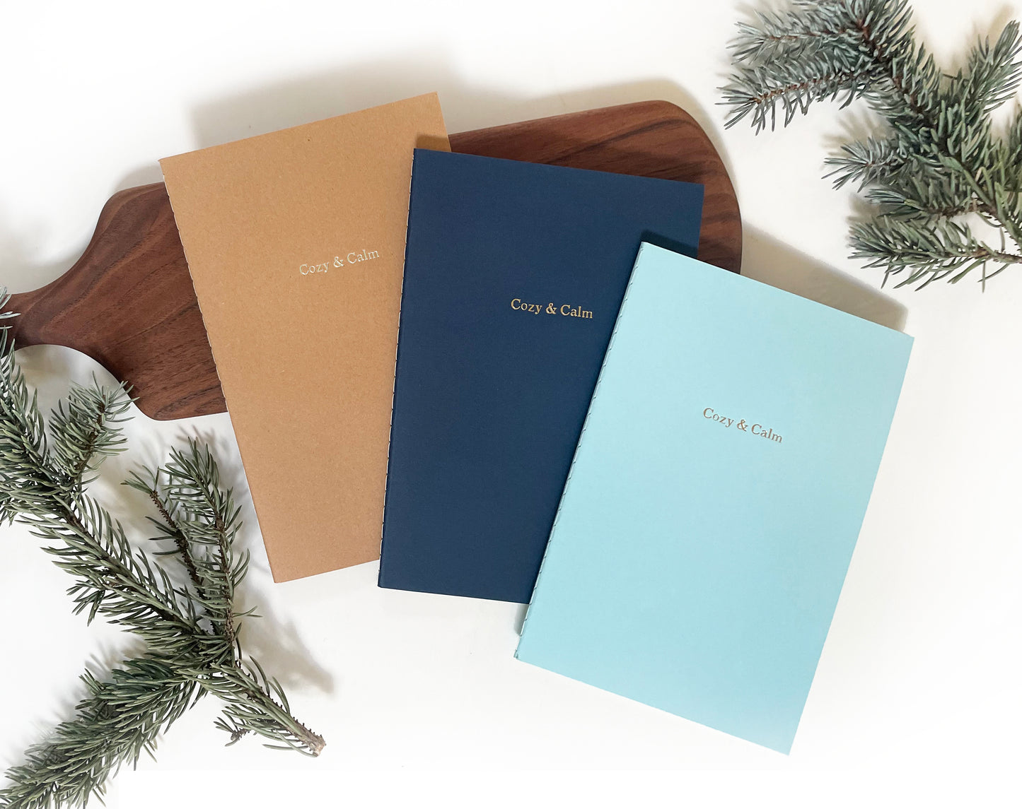 Custom Text Foil Embossed Large Saddle Stitch Notebook - Studio Portmanteau