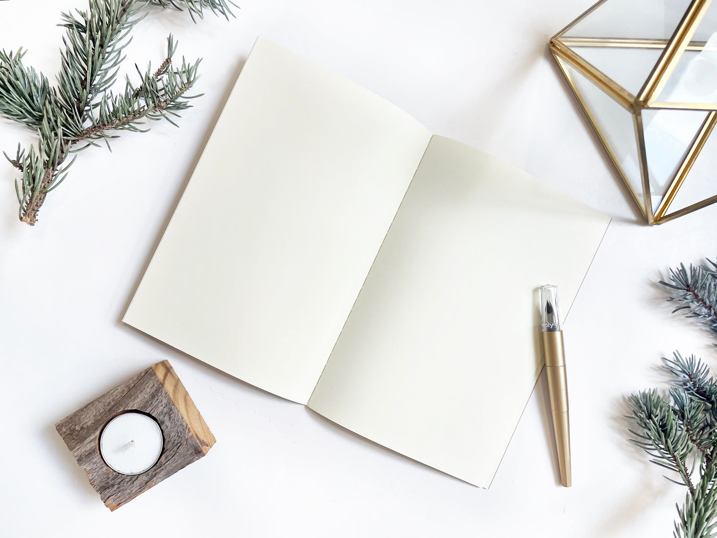 Custom Text Foil Embossed Large Saddle Stitch Notebook - Studio Portmanteau