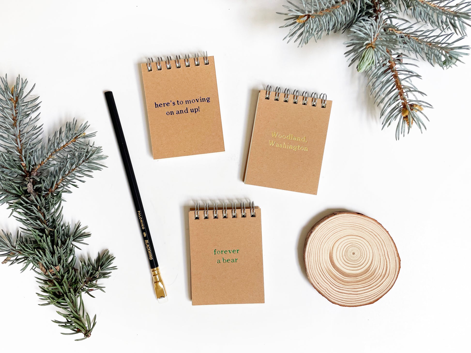 Custom Text Foil Embossed Tiny Spiral Notebook - Studio Portmanteau