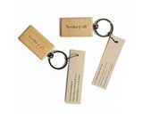 Foil Embossed Custom Text Beech Wood Keychain - Studio Portmanteau