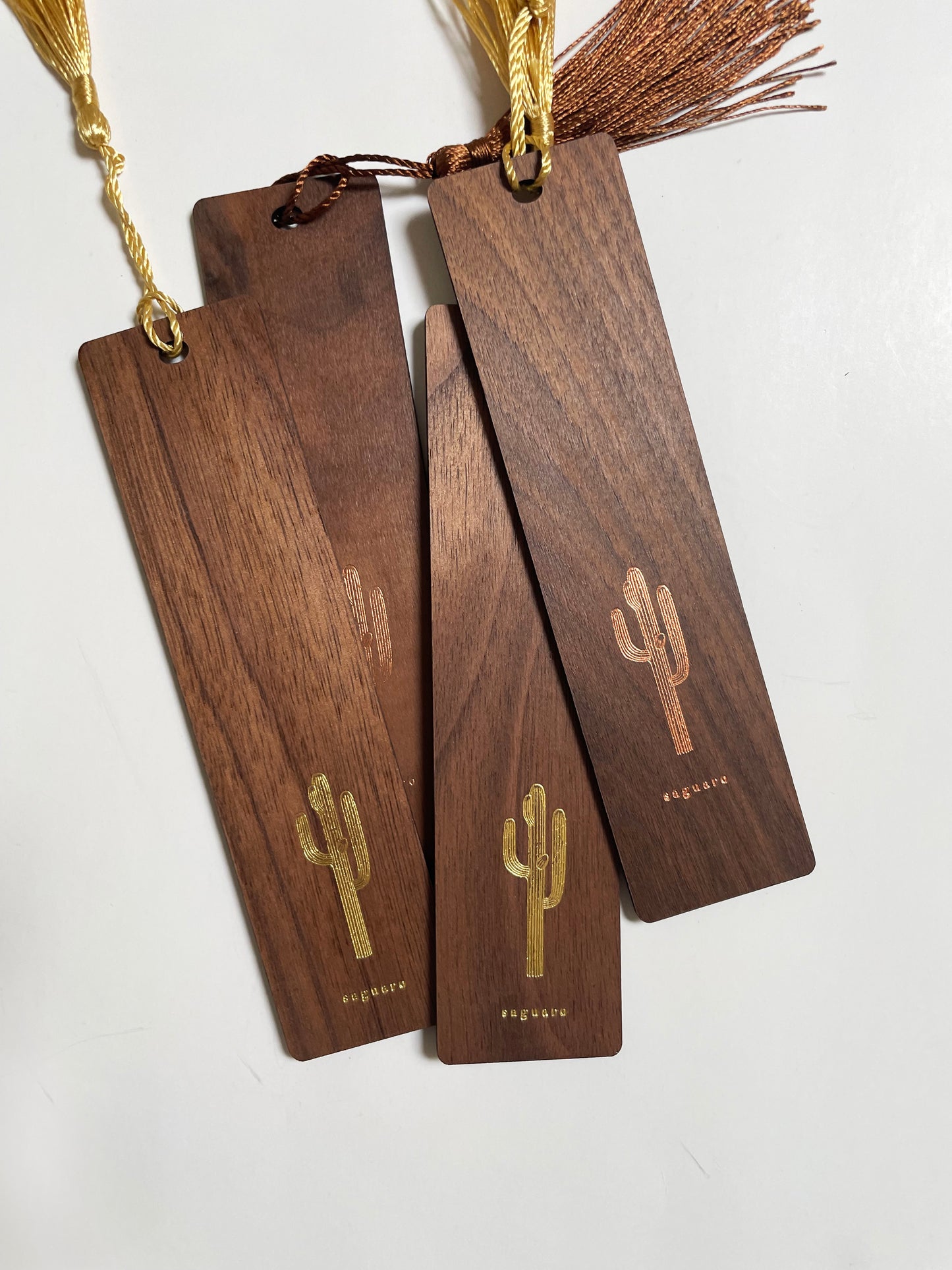 Custom Logo or Text Foil Embossed Walnut Wood Bookmark