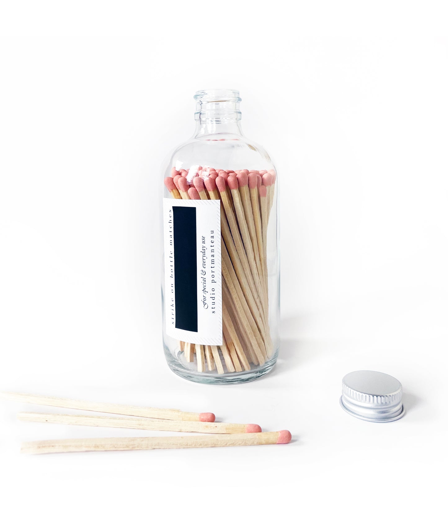 Blush Pink 4" Candle Match Jar