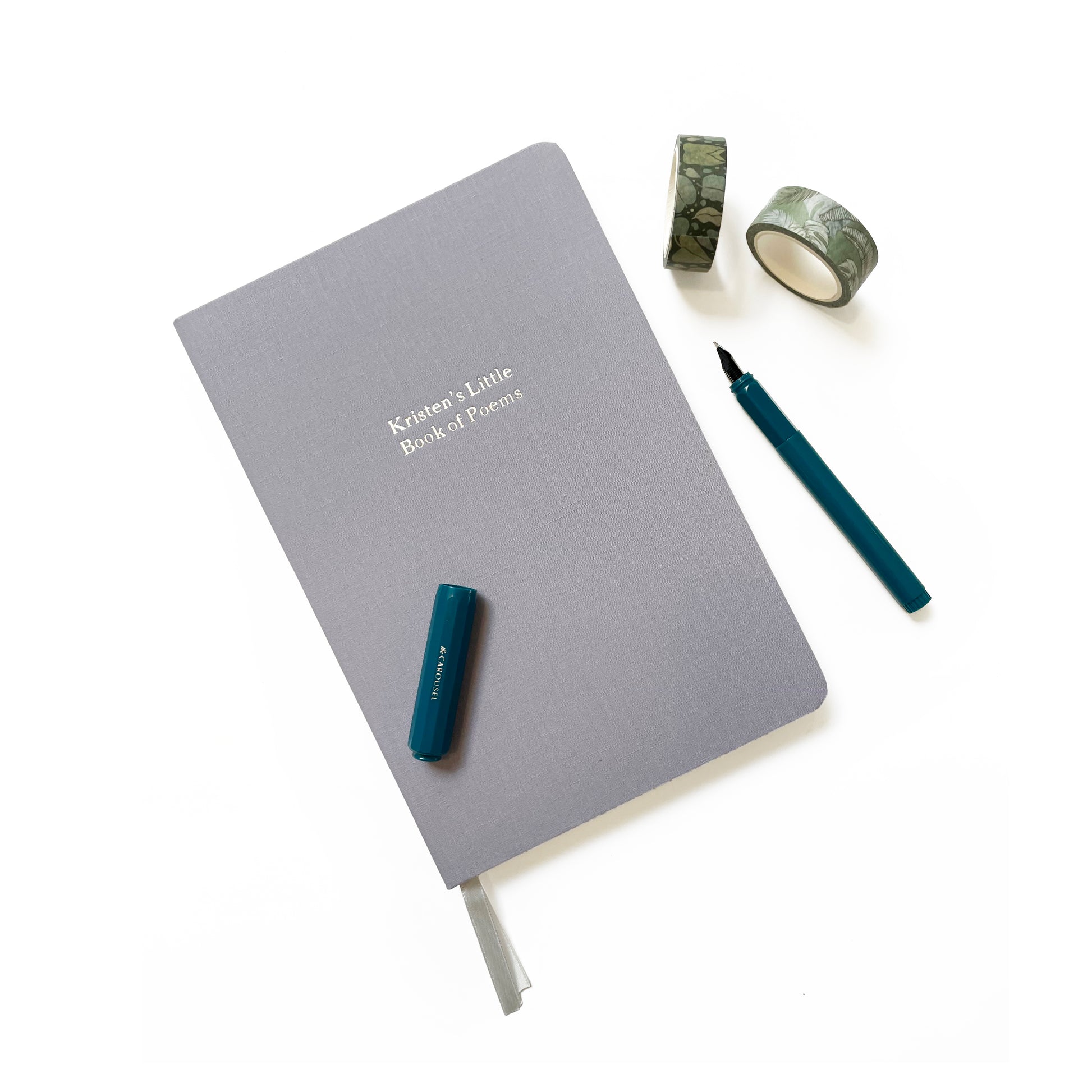Custom Text Foil Embossed Linen Notebook - Studio Portmanteau