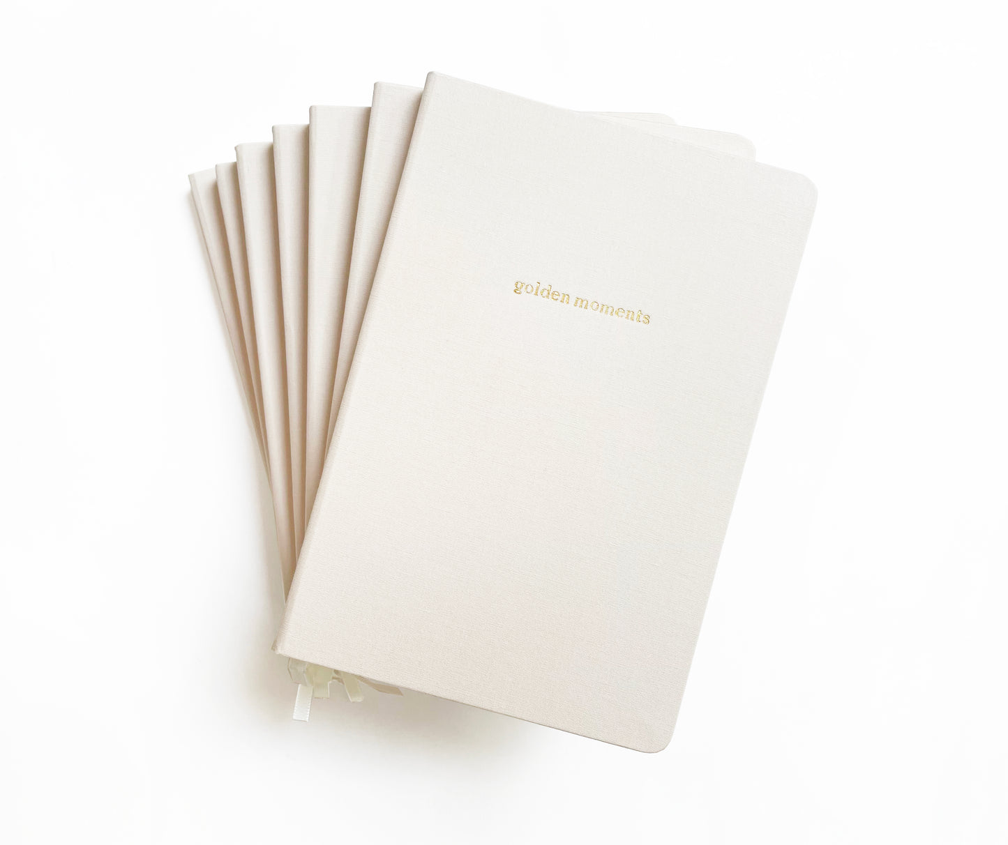 Custom Text Foil Embossed Linen Notebook | Neutral Hues