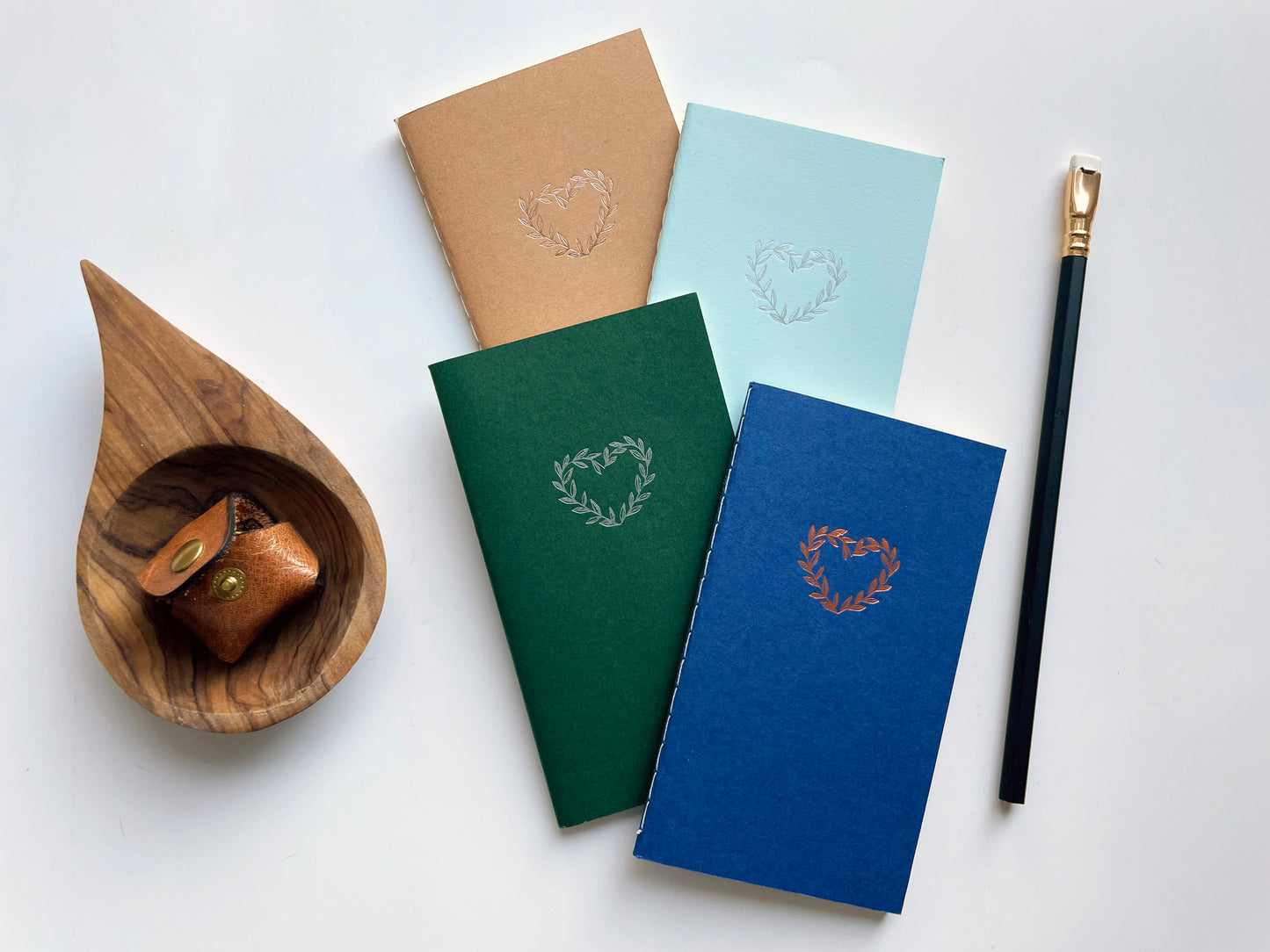 Custom Logo Foil Embossed Mini Saddle Stitch Notebooks