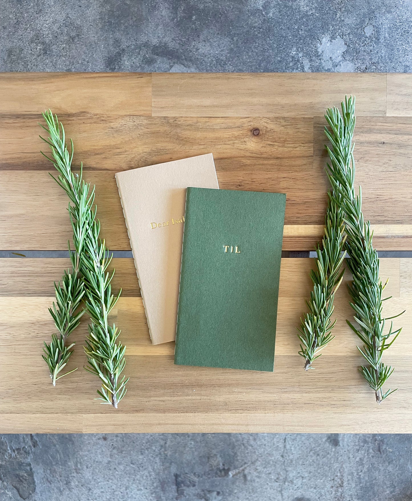 Custom Text Pocket Saddle Stitch Note Book - Earth Tones