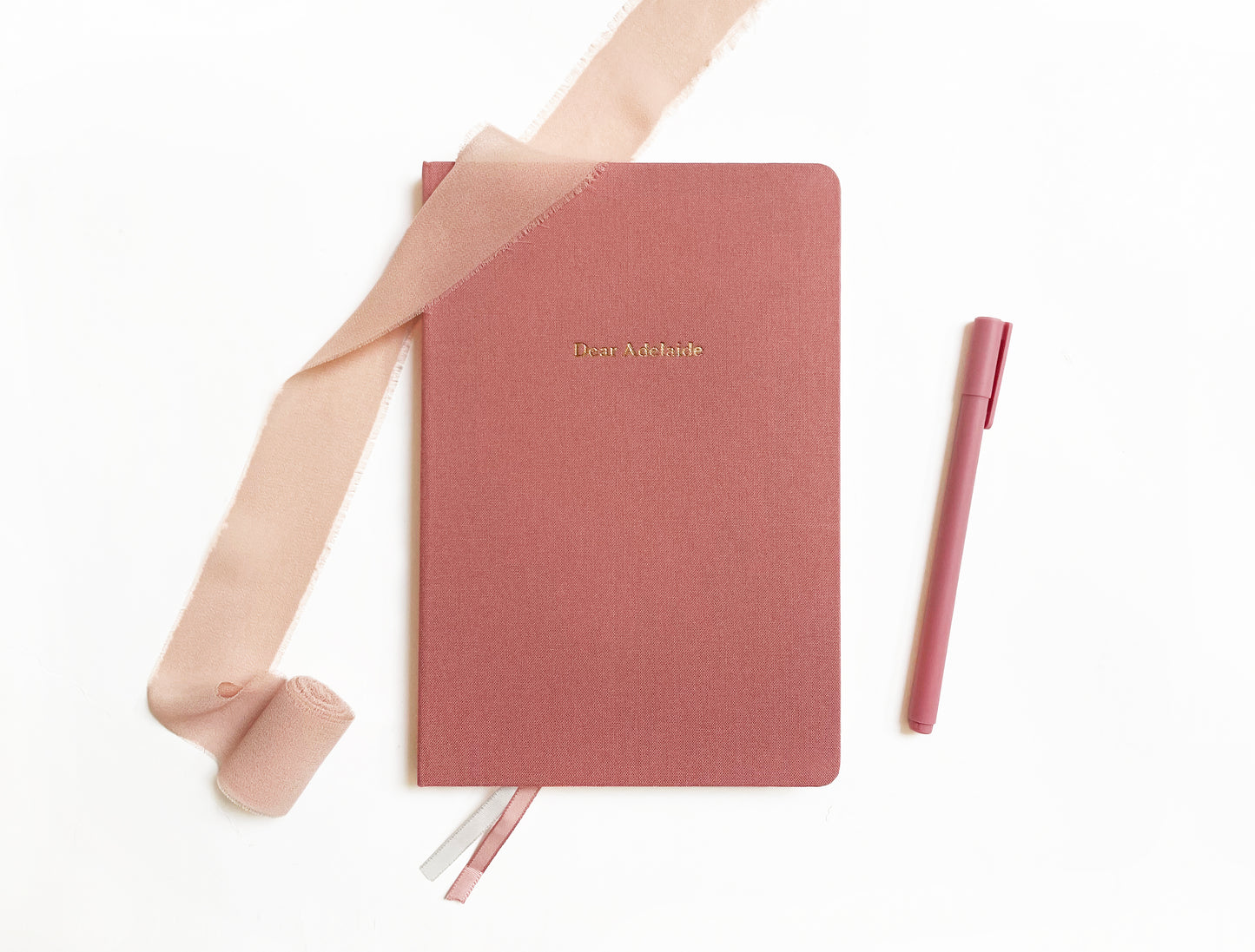 Custom Text Foil Embossed Linen Notebook | Soft Vintage Hues