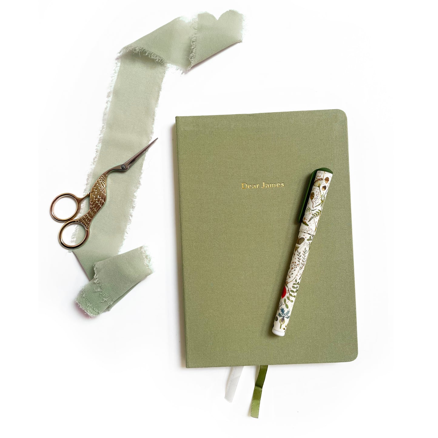 Custom Text Foil Embossed Linen Notebook | Soft Vintage Hues