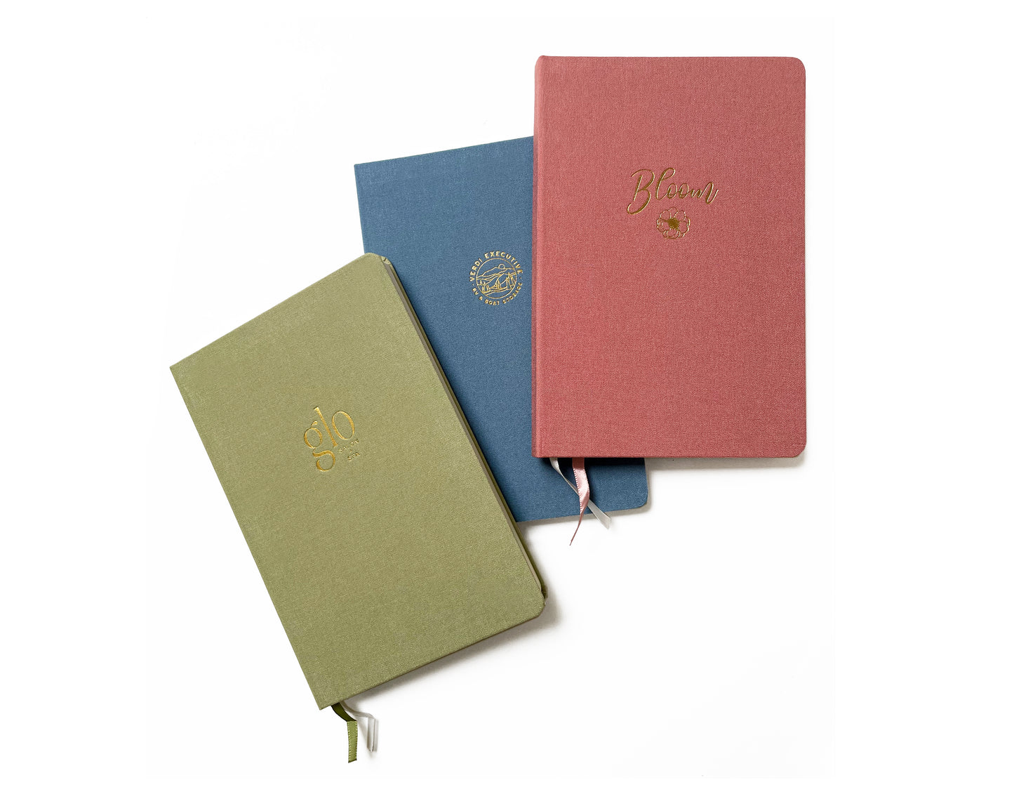 Custom Logo Foil Embossed Linen Notebooks | Soft Vintage Hues