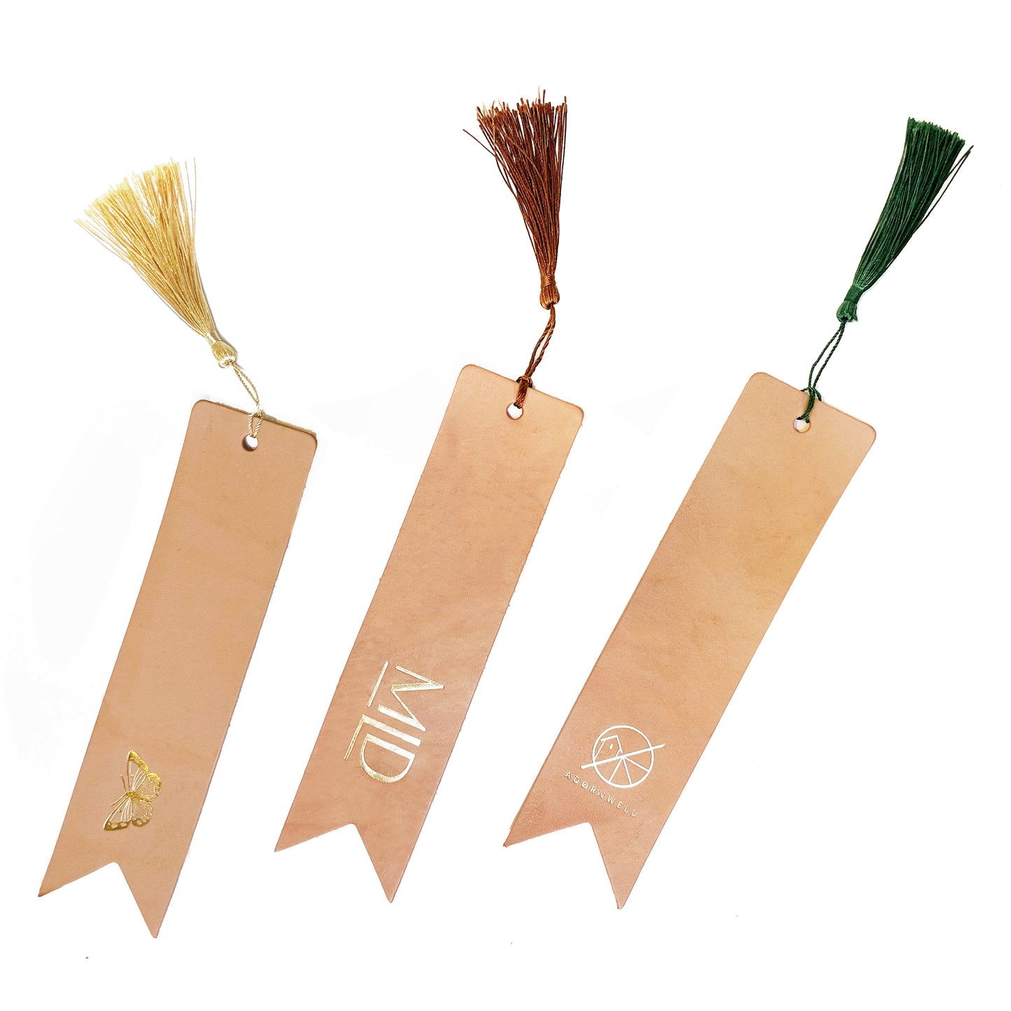 Custom Logo Foil Embossed Leather Bookmarks