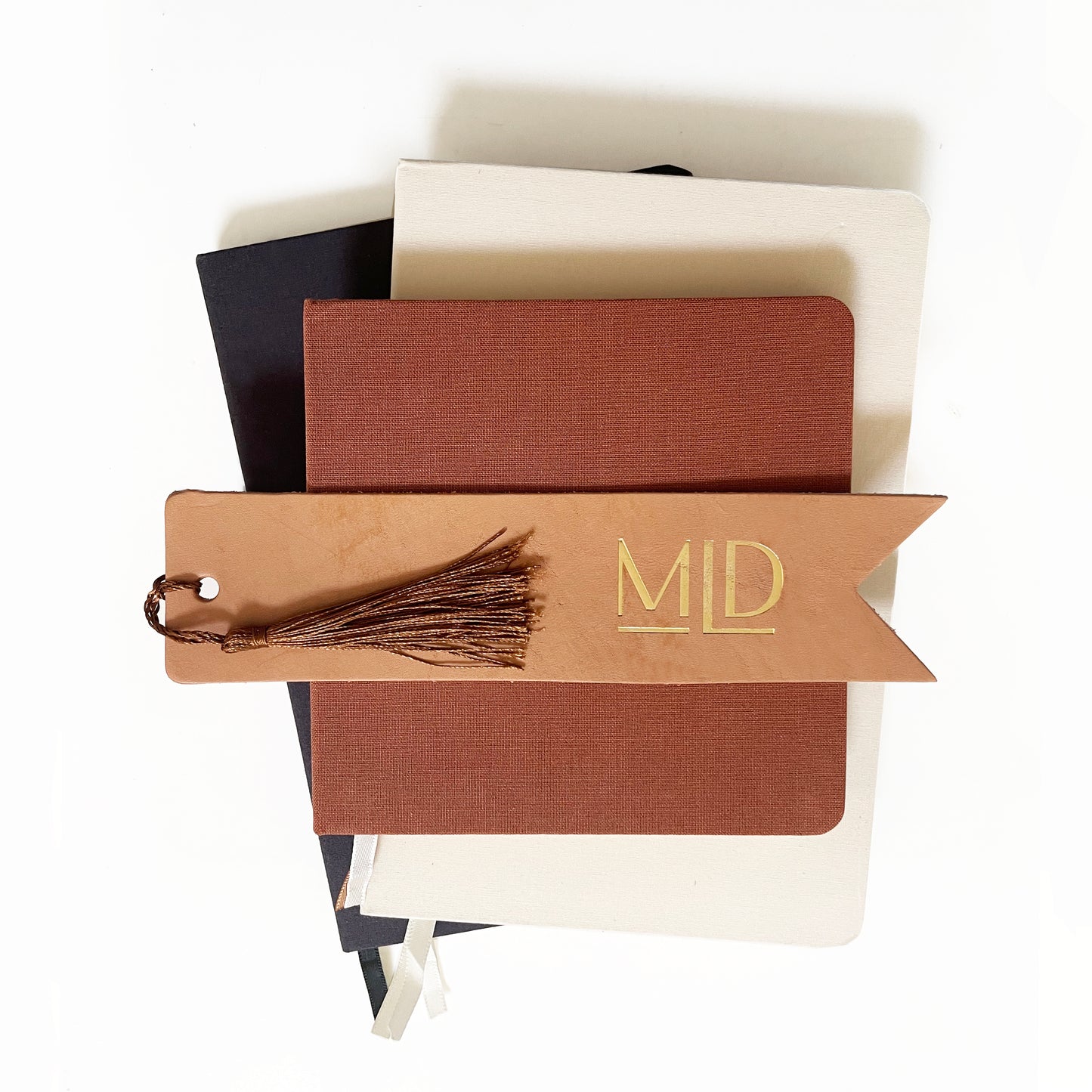 Custom Logo Foil Embossed Leather Bookmarks
