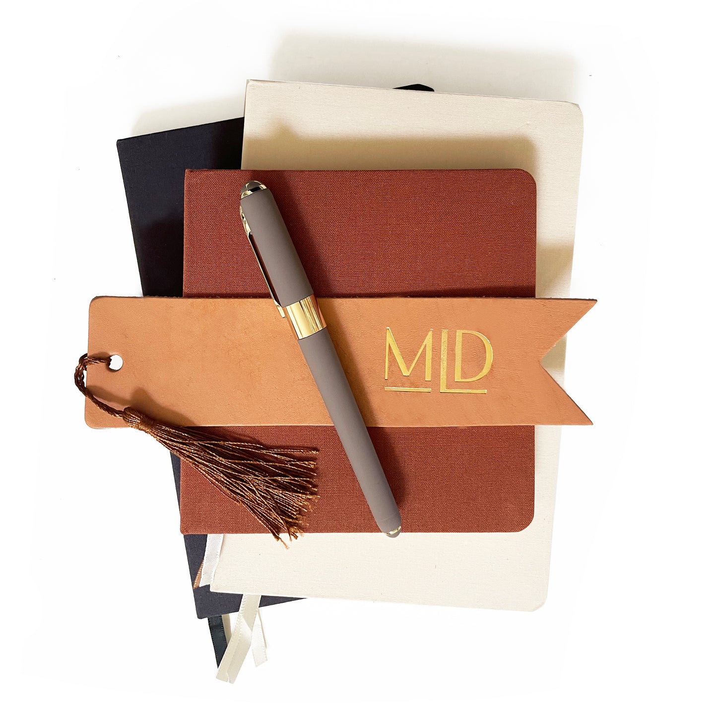 Custom Logo Foil Embossed Leather Bookmarks