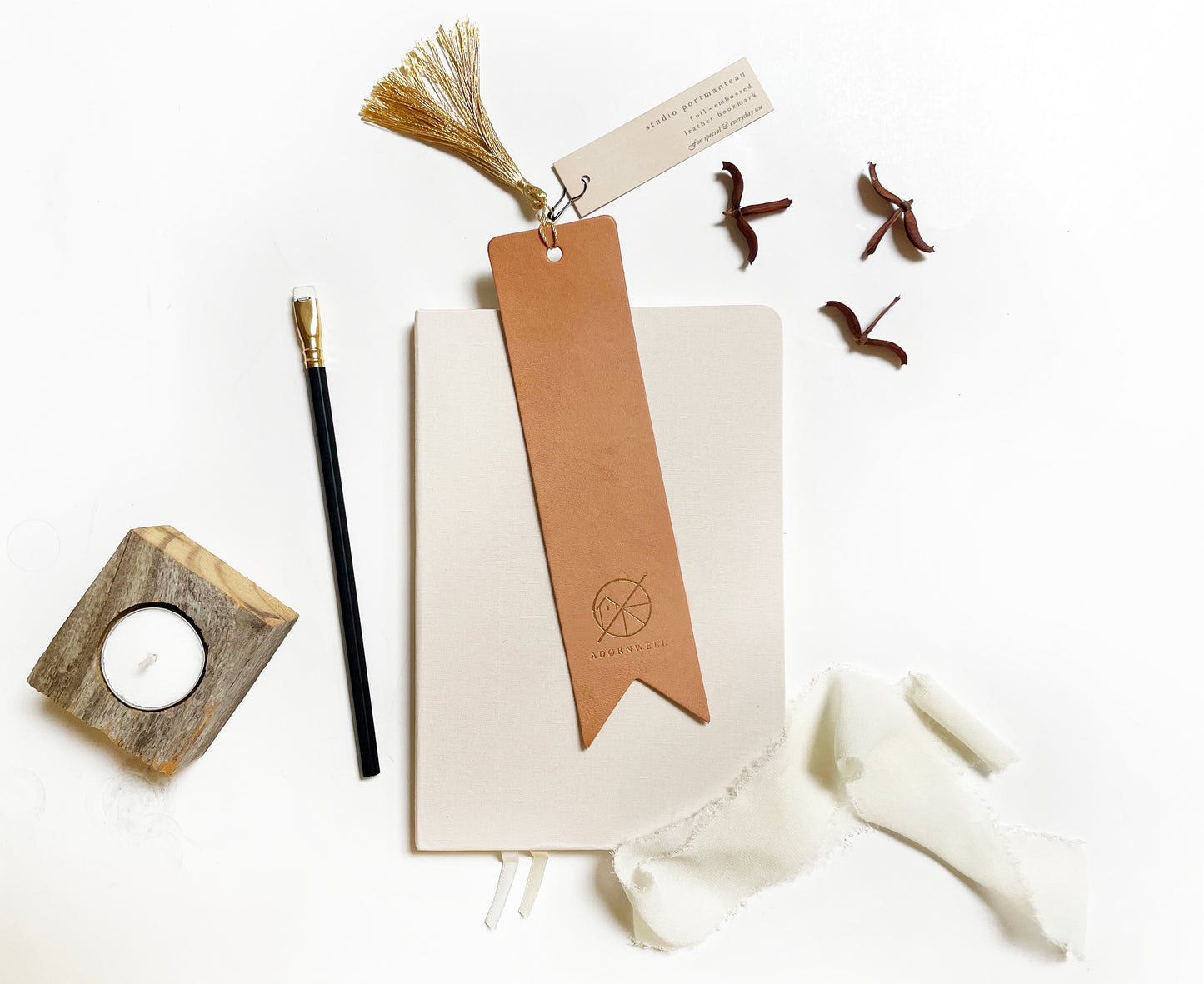 Custom Logo Foil Embossed Leather Bookmarks