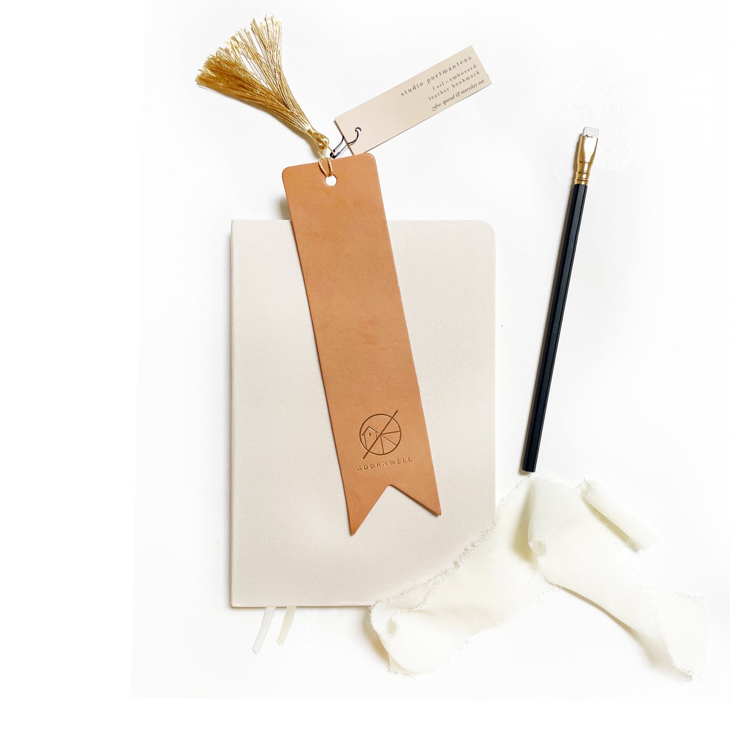 Custom Logo Foil Embossed Leather Bookmarks