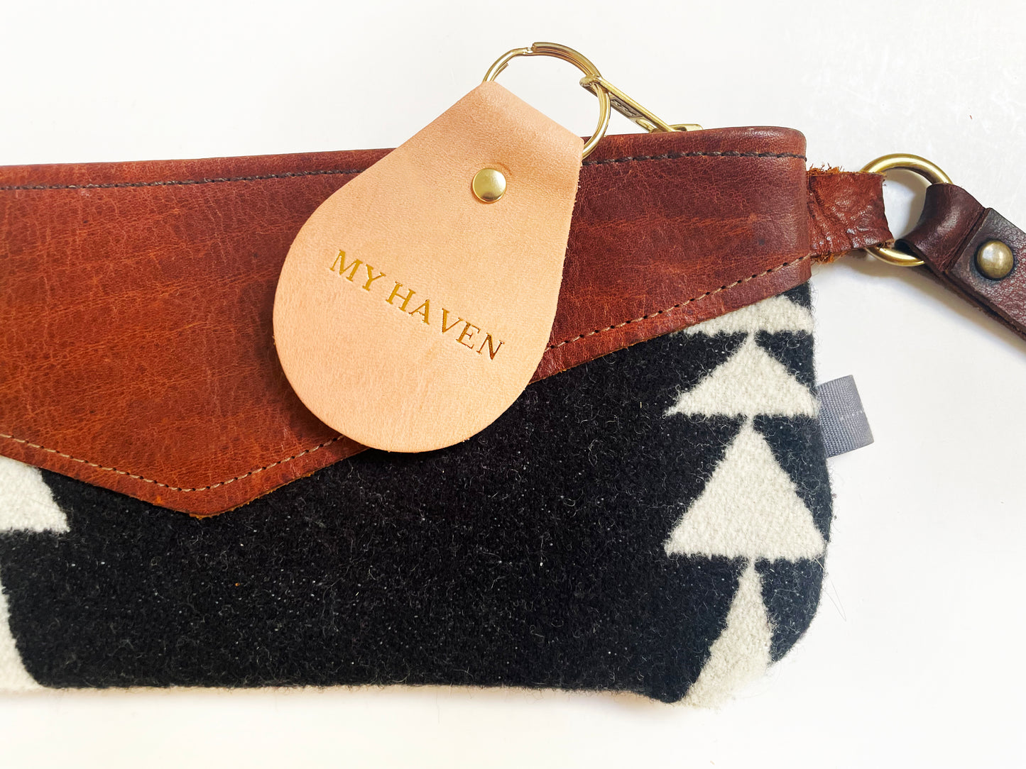 Embossed Tiny Treasure Leather Keychain