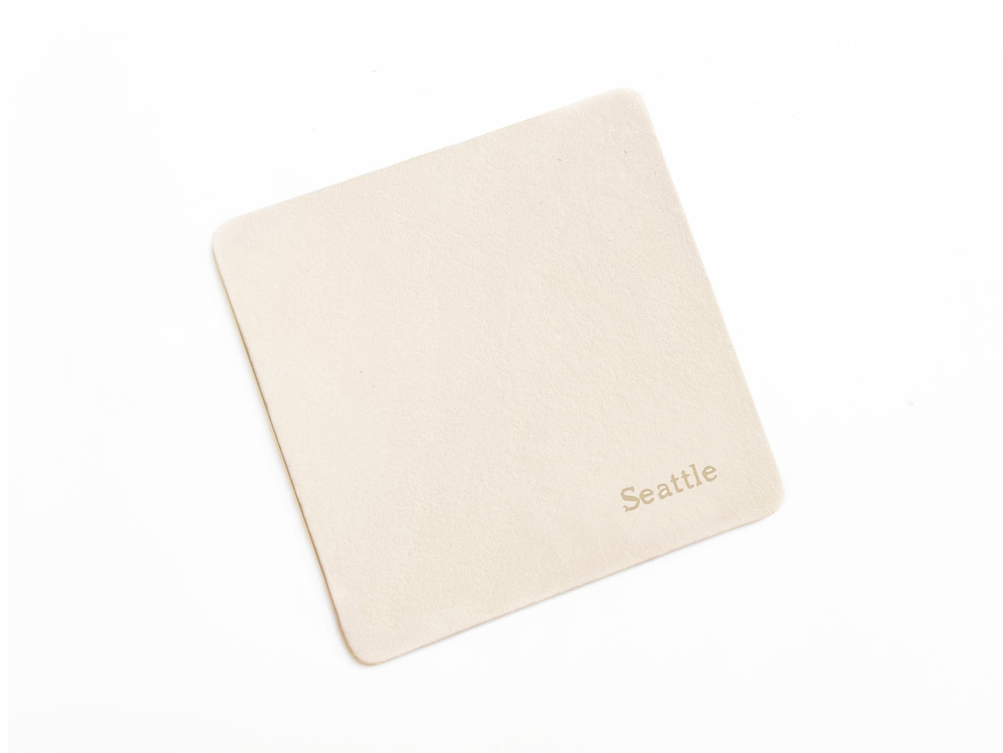 Custom Text Debossed Genuine Leather Beverage Coaster Set
