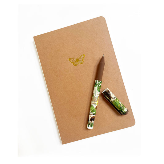 Butterfly Foil Embossed Coptic Binding Notebook