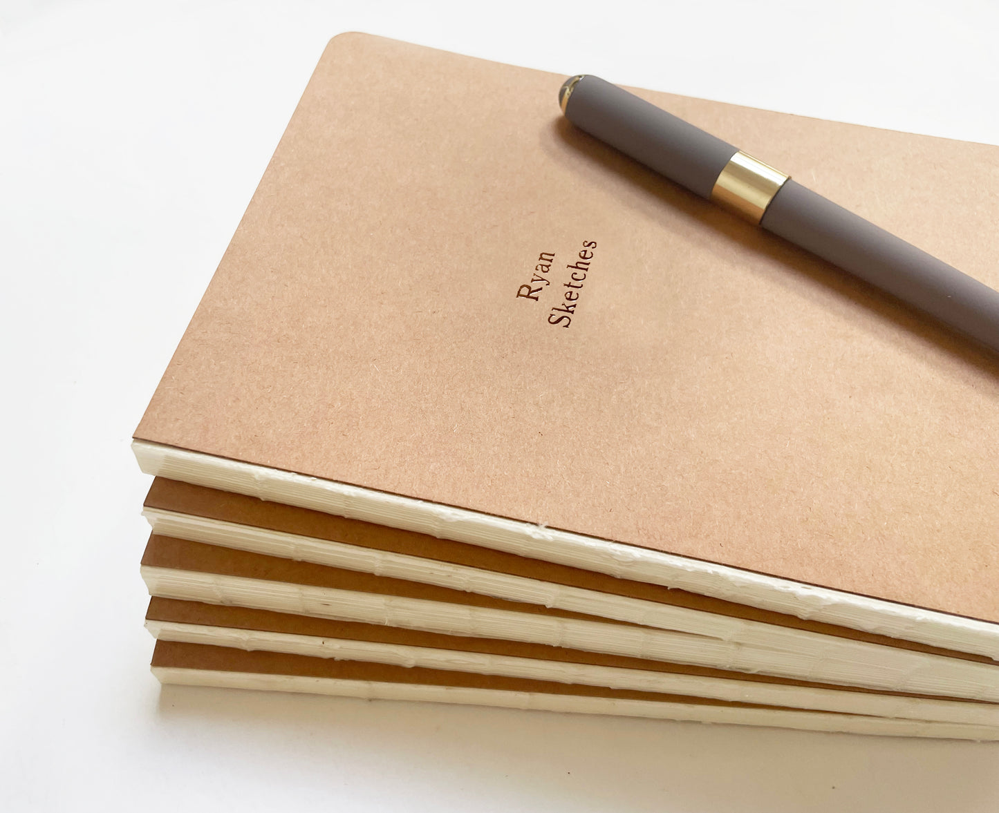 Custom Text Foil Embossed Coptic Binding Notebook