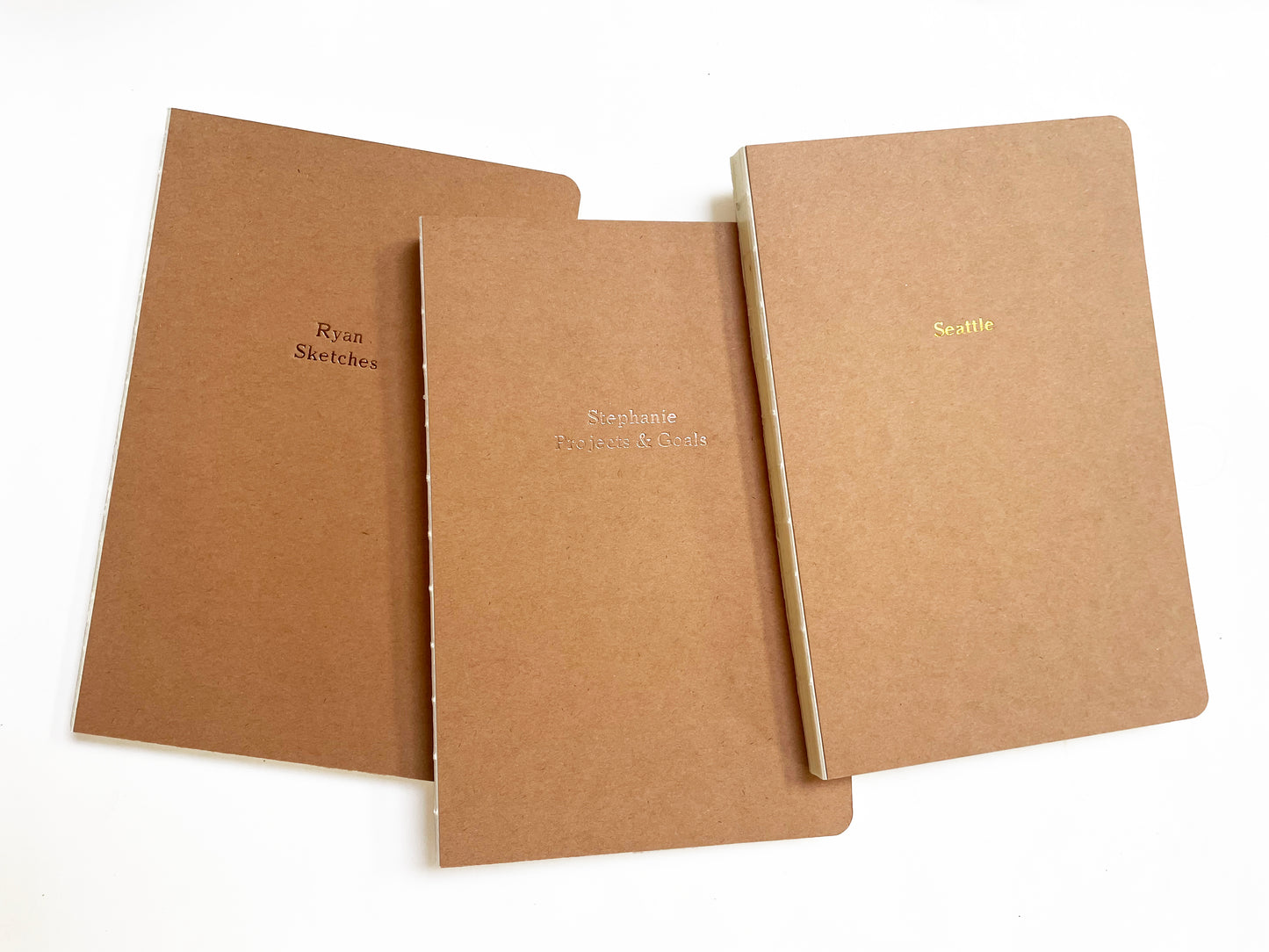 Custom Text Foil Embossed Coptic Binding Notebook