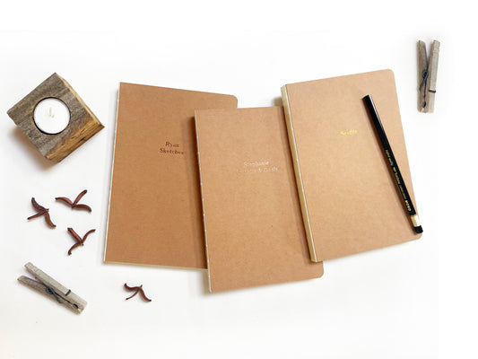 Custom Text Foil Embossed Coptic Binding Notebook