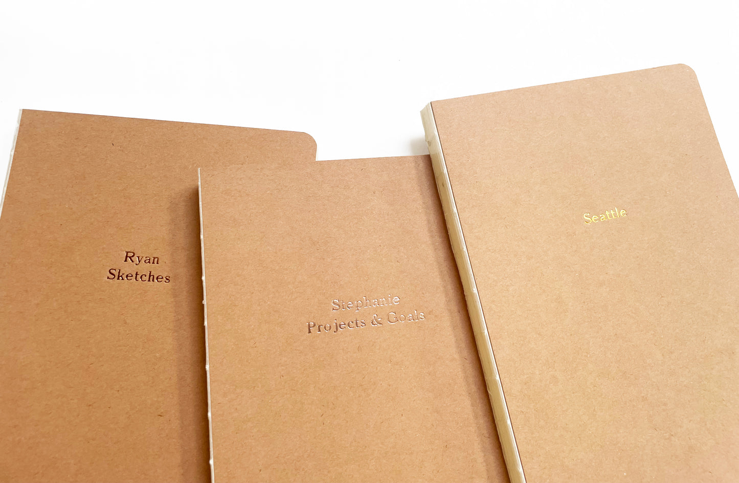 Custom Text Foil Embossed Coptic Binding Notebook