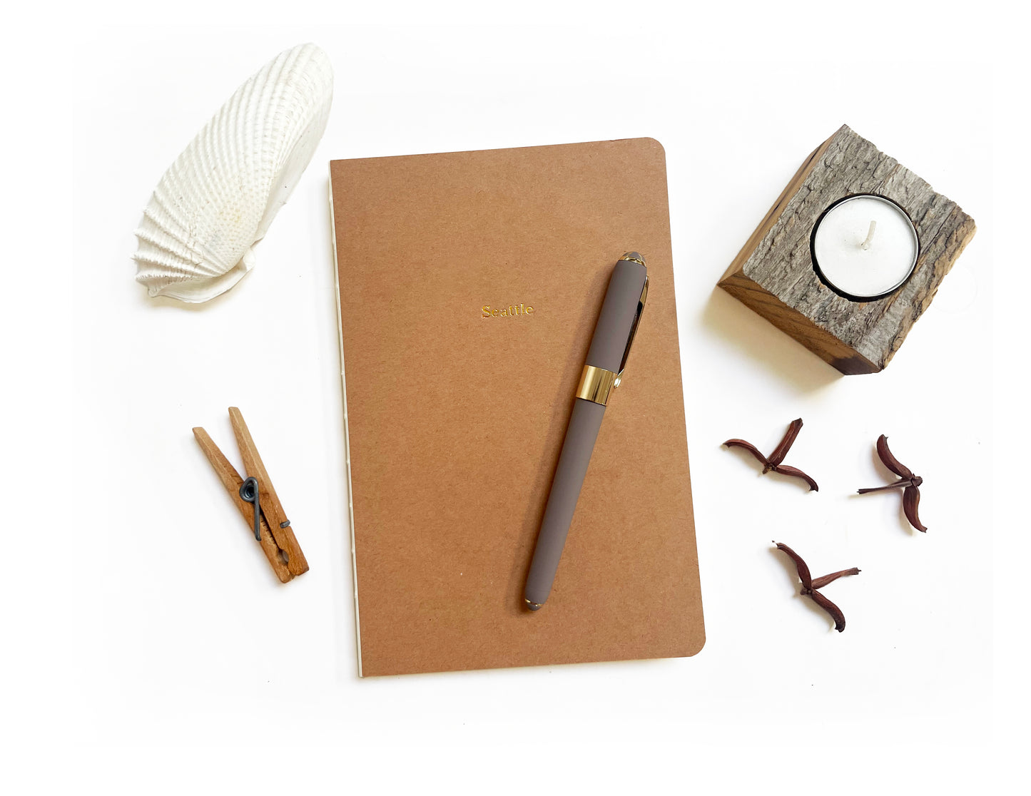 Custom Text Foil Embossed Coptic Binding Notebook