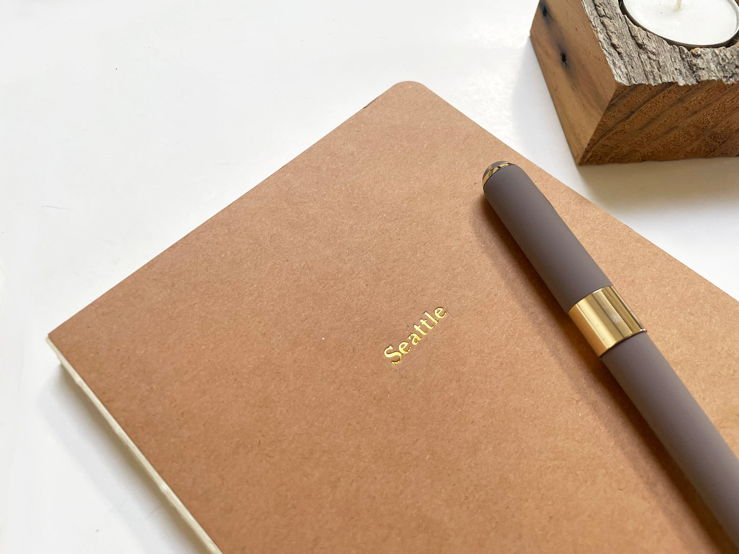 Custom Text Foil Embossed Coptic Binding Notebook