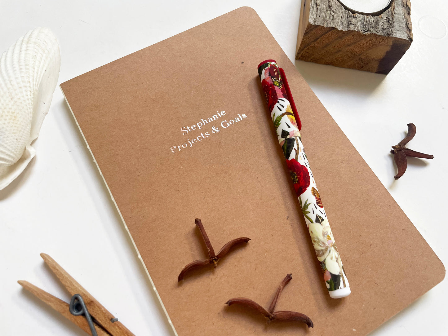 Custom Text Foil Embossed Coptic Binding Notebook