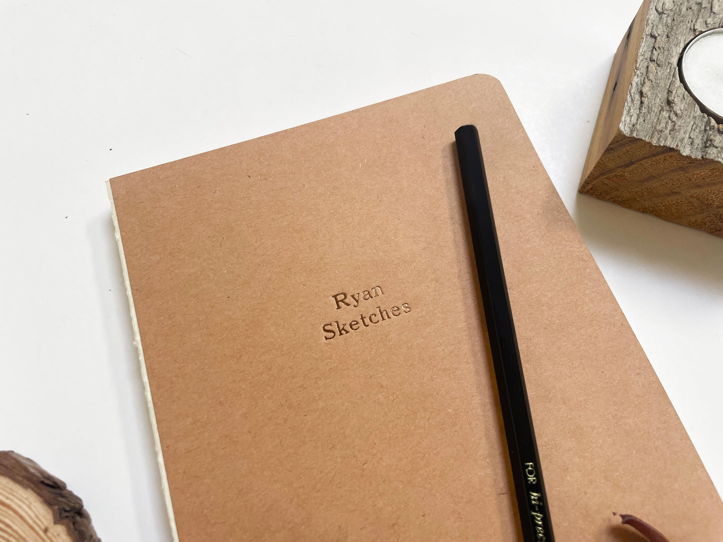 Custom Text Foil Embossed Coptic Binding Notebook