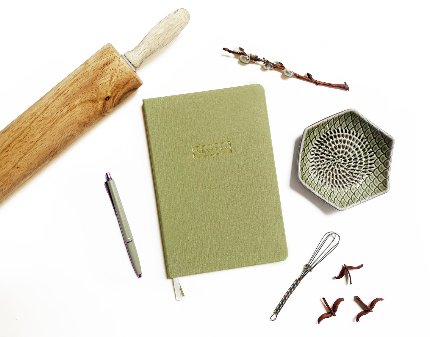 Foil Embossed Linen Recipe Book | Heirloom Recipe Book