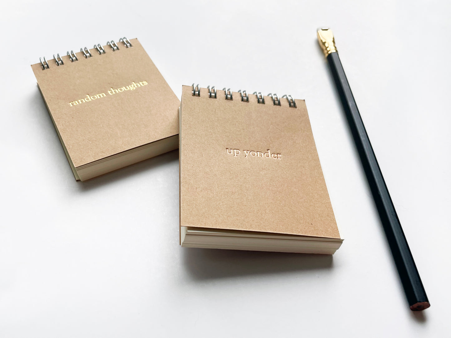 Custom Text Foil Embossed Tiny Spiral Notebook - Studio Portmanteau