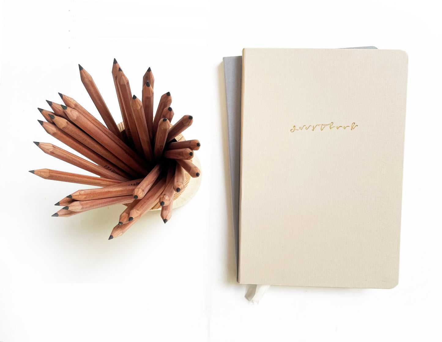 Foil Embossed Linen Guestbook | Fabric Welcome Book