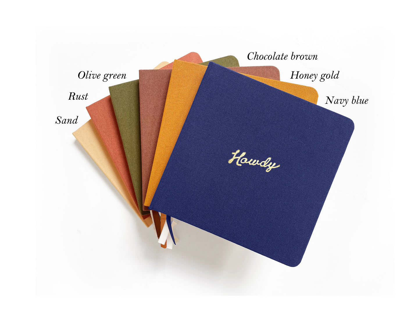 Mushroom Trio Foil Embossed Square Linen Notebook