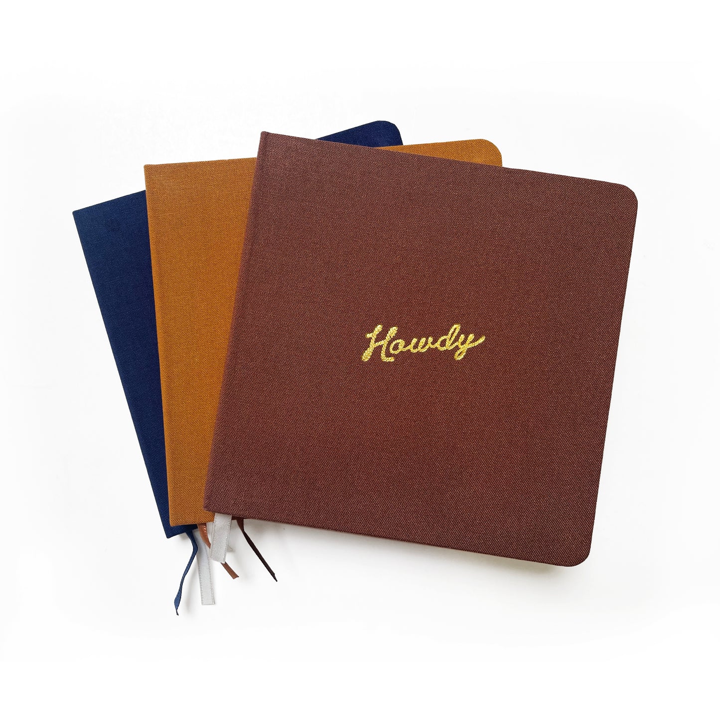 Howdy Foil Embossed Square Linen Notebook