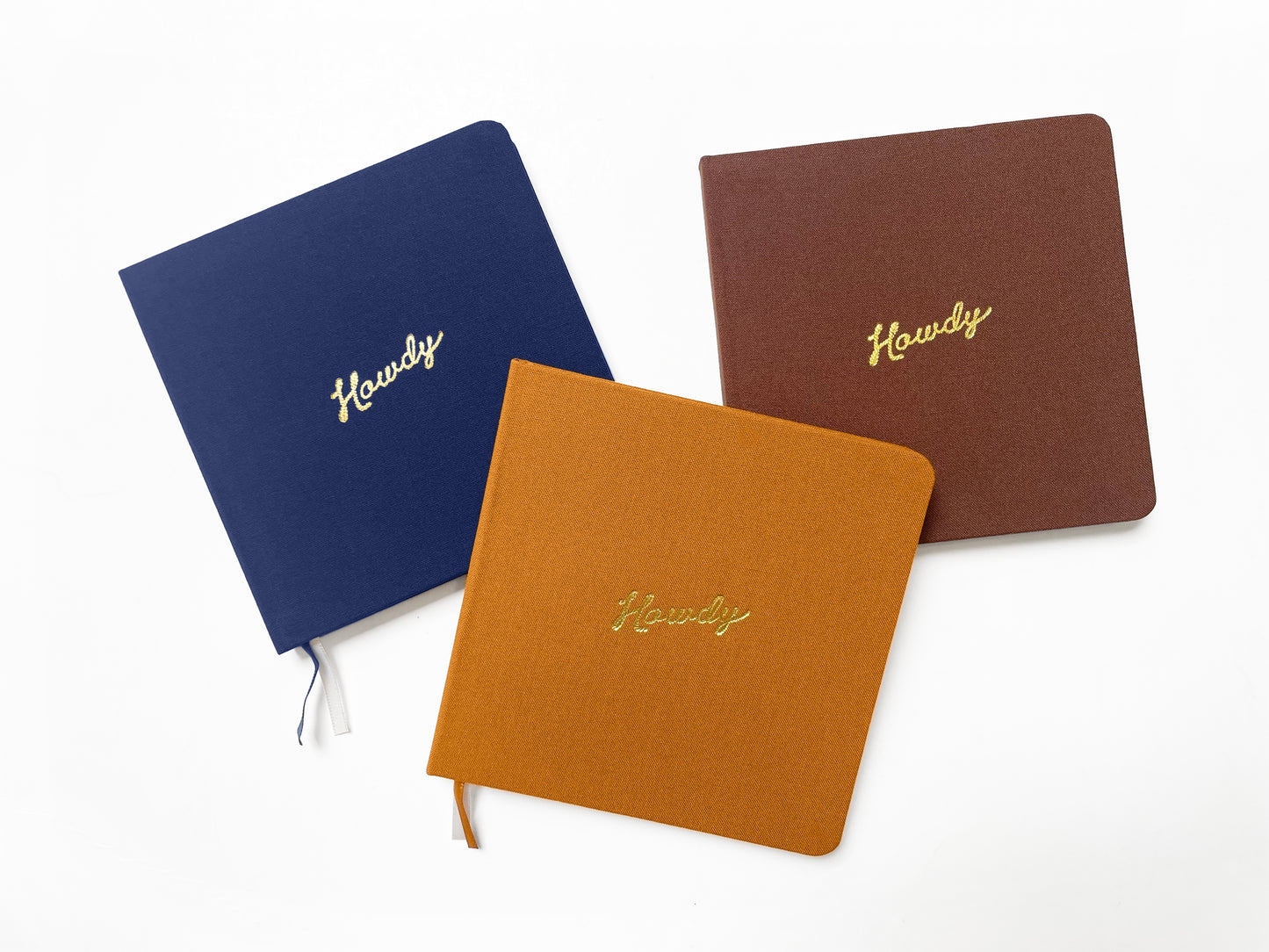 Howdy Foil Embossed Square Linen Notebook