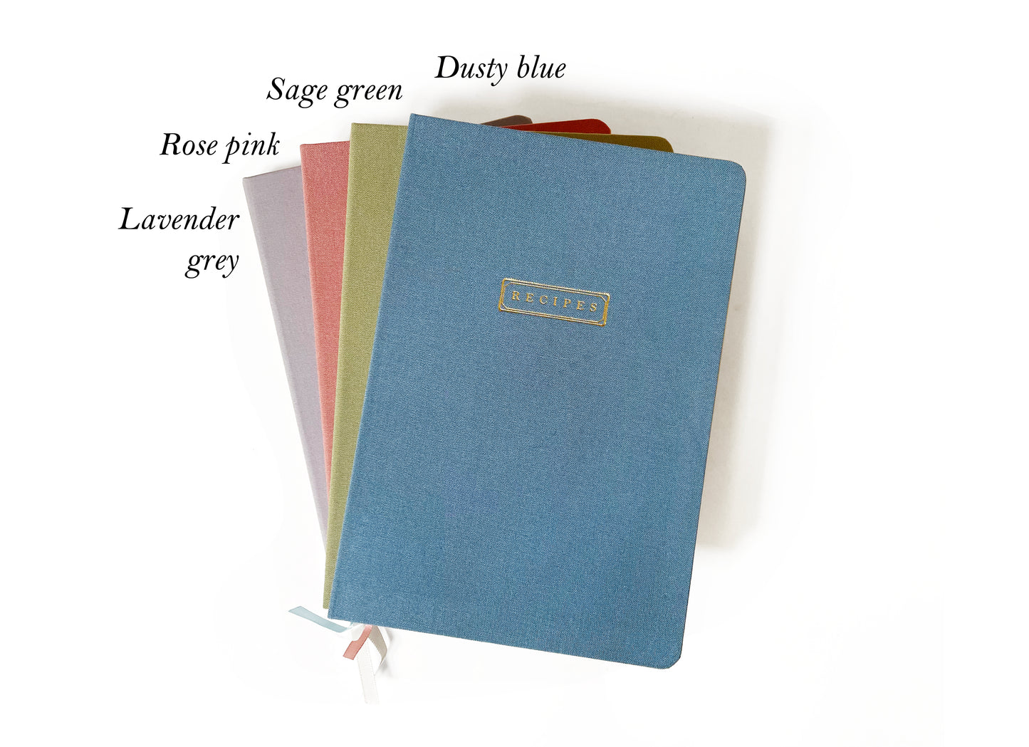 Custom Text Foil Embossed Linen Notebook | Soft Vintage Hues