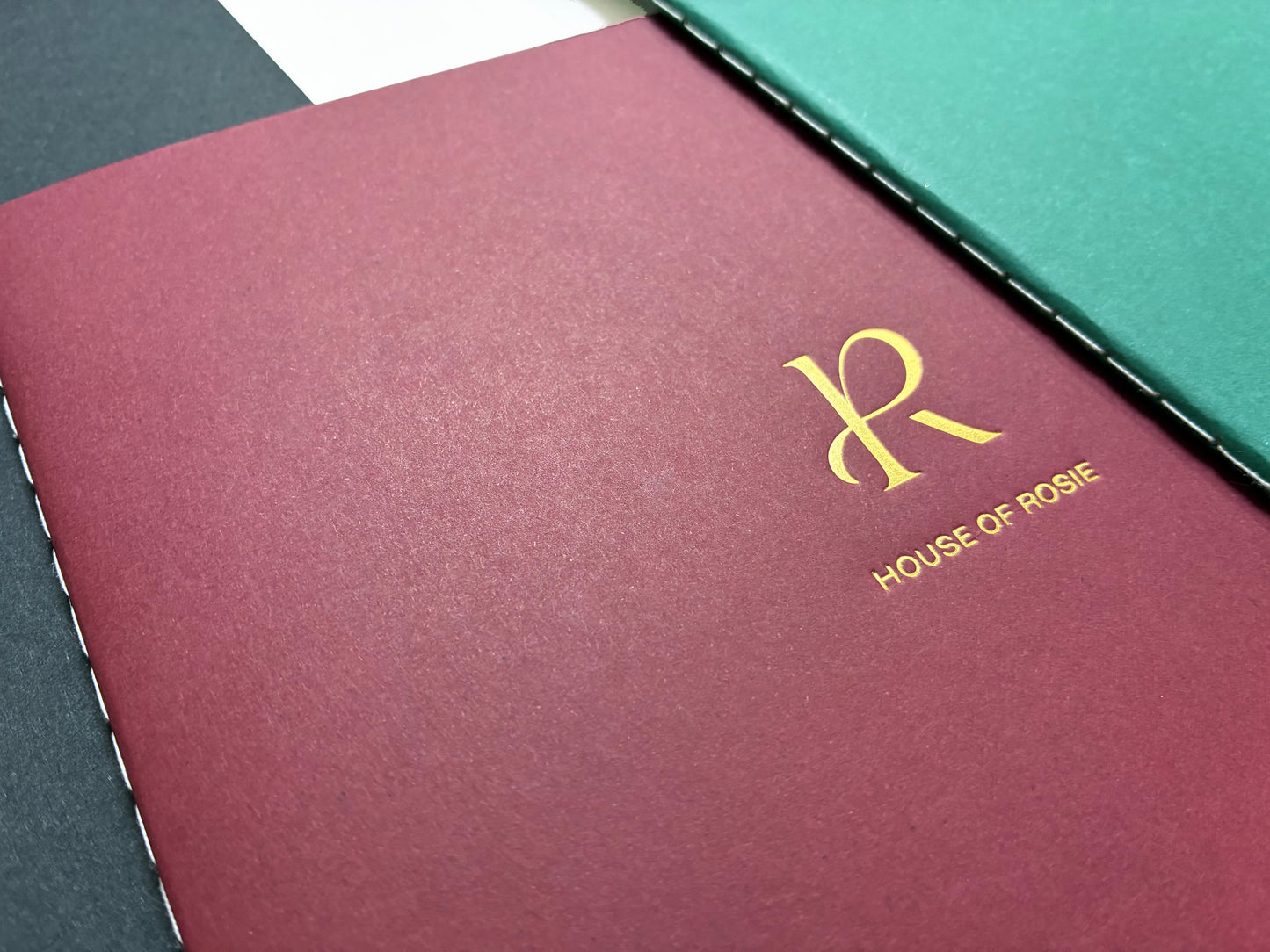 Custom Logo Foil Embossed Large Saddle Stitch Notebook