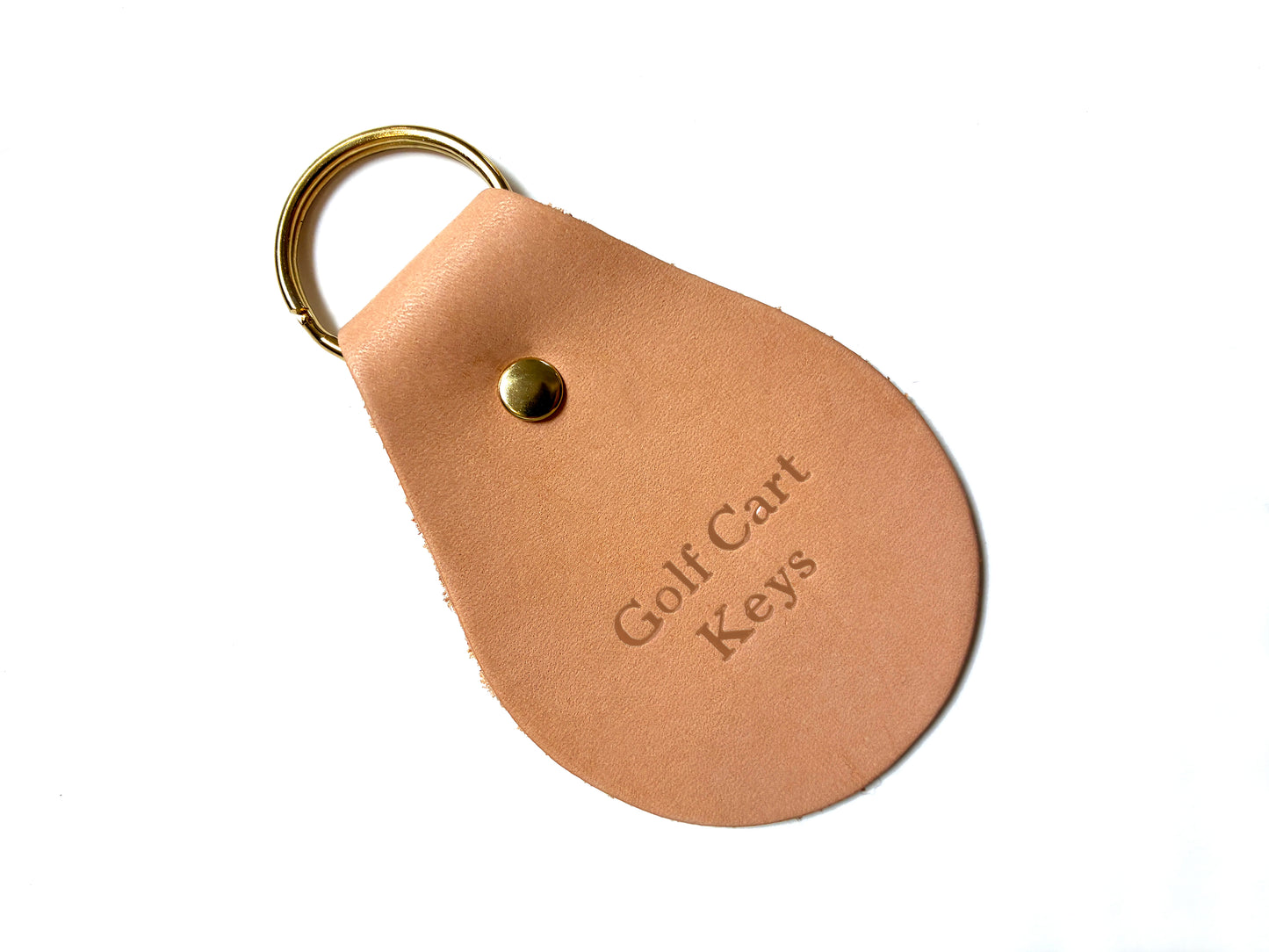 Custom Text Debossed Genuine Leather Keychain | Bag Charm
