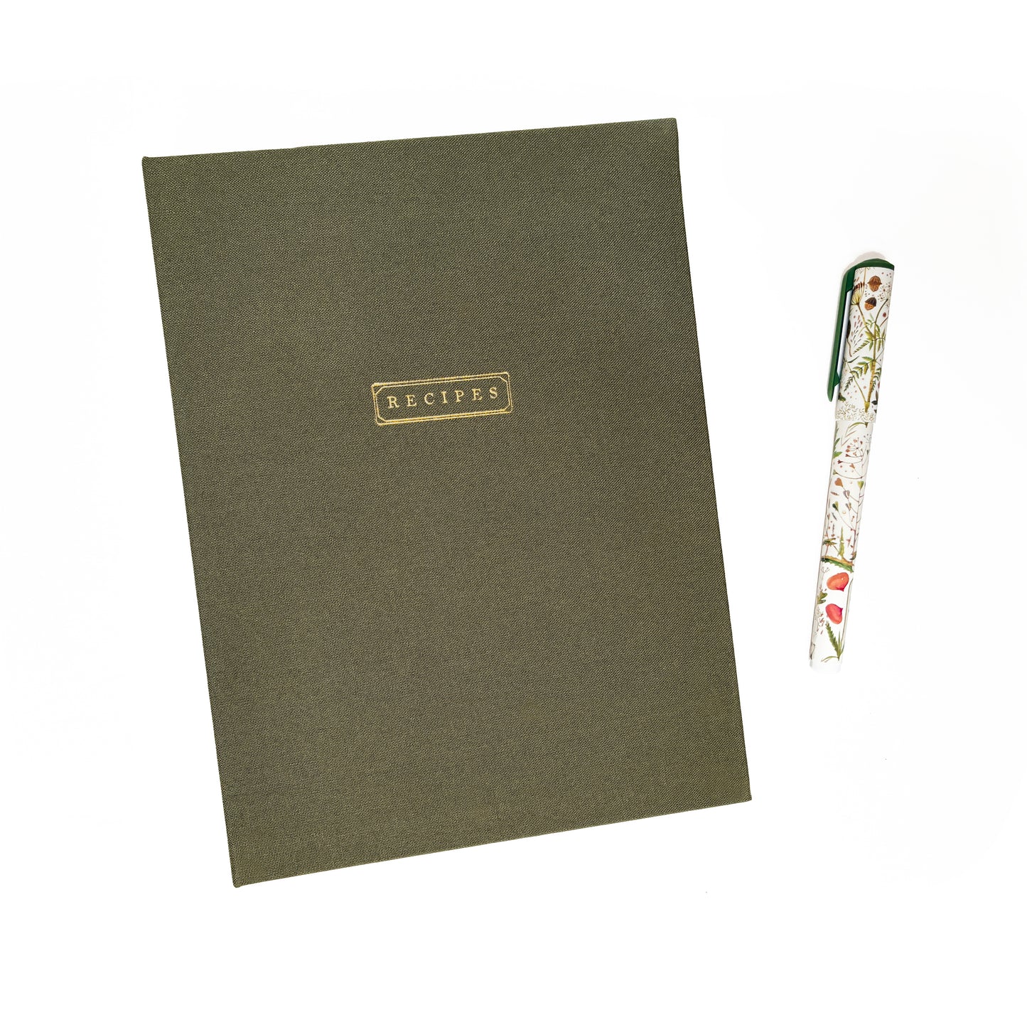 Olive Green Linen Recipes Binder